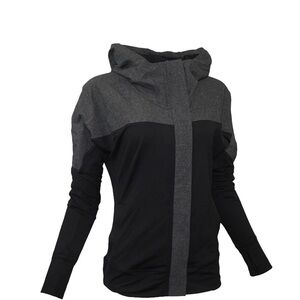 Adidas Powerluxe Two-Tone Black & Gray Full Zip Hoodie SZ M